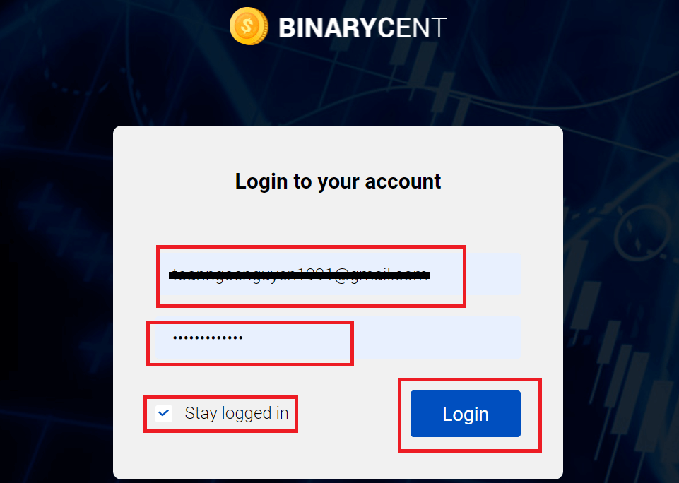 จะเข้าสู่ระบบ Binarycent ได้อย่างไร? ลืมรหัสผ่านของฉัน