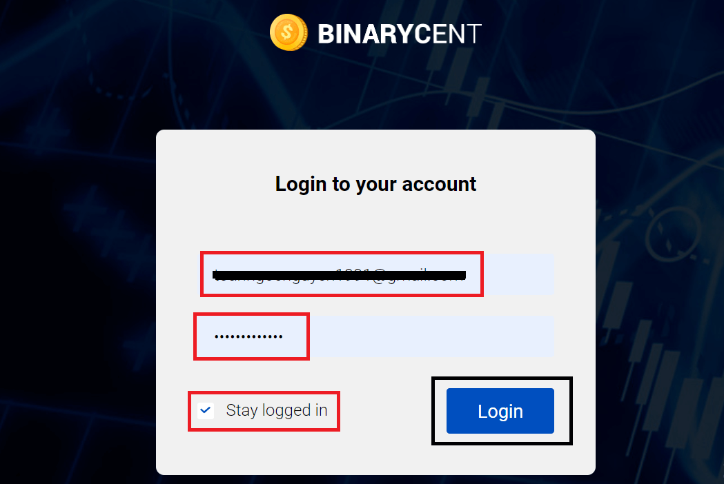 How to Open Account and Sign in to Binarycent